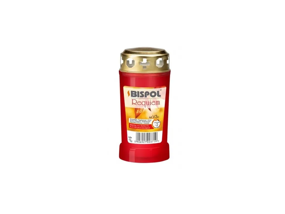 Must-Have Lampička hřbitovní REQUIEM litý vosk plastová 140g d6,5x14cm