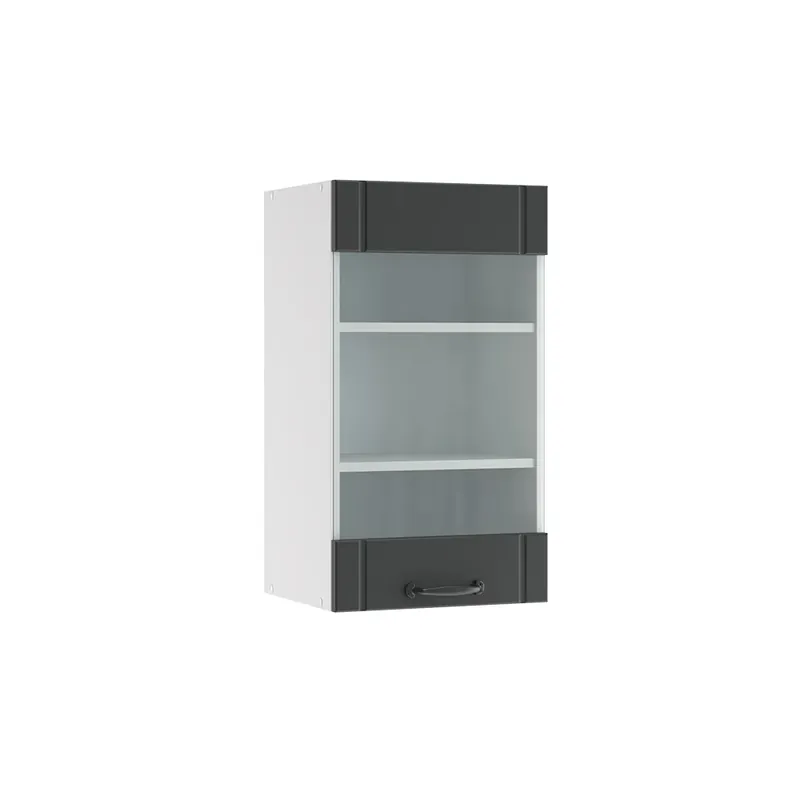 Autentický Skleněná kuchyňská skříňka Fame-Line Antracitový venkovský dům 40 cm Vicco