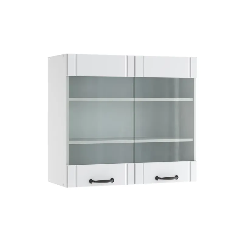 Tovární Cena Skleněná kuchyňská skříňka Fame-Line Bílý venkovský dům 80 cm Vicco
