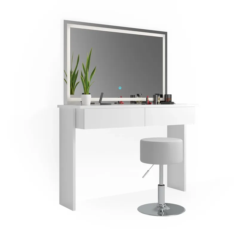 Super Cena Toaletní stolek Azur Bílá 120 cm s LED zrcadlem a taburetem Vicco