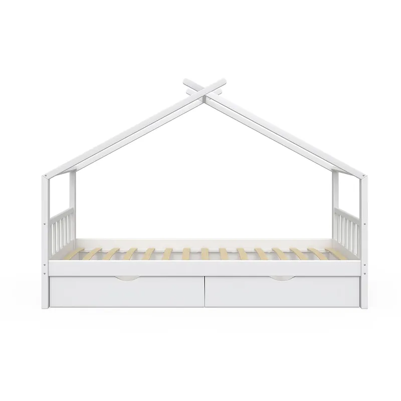 Tovární Cena Domečková postel Design Bílá 90x200 cm se 2 zásuvkami Vitalispa