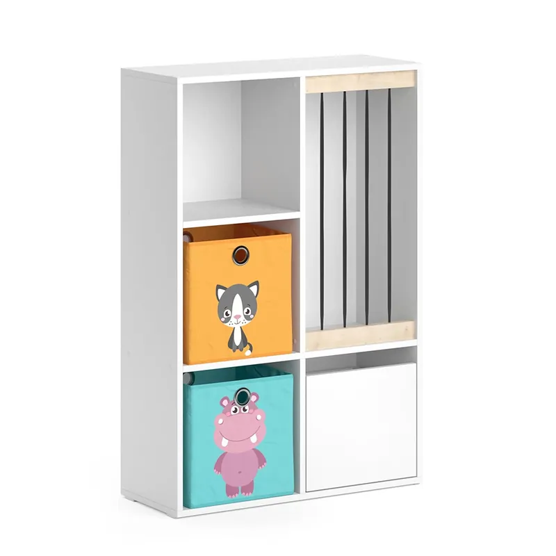 Dětská polička Luigi Bílá 29.2 x 107.8 cm se 2 skládacími boxy opt.1 Vicco Tovární Cena