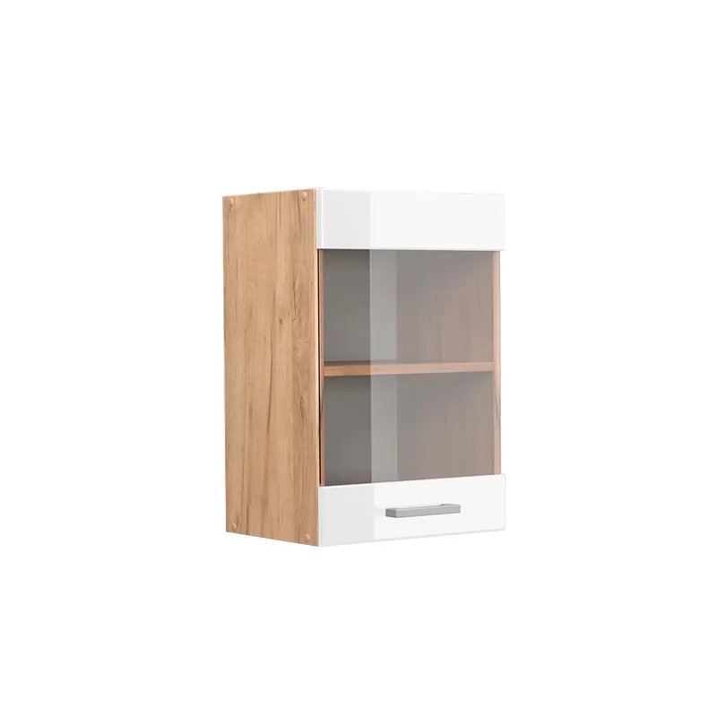 Levný Skleněná kuchyňská skříňka R-Line Bílá vysoký lesk 40 cm Vicco