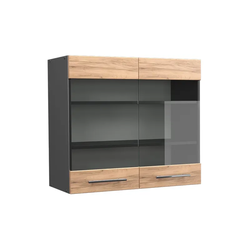 Speciální Cena Skleněná kuchyňská skříňka Fame-Line Zlatý mocný dub 80 cm Vicco