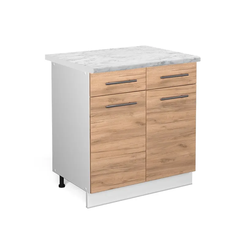Ověřený Spodní skříňka kuchyňské linky Fame-Line Zlatý mocný dub 80 cm , PD Mramor Vicco