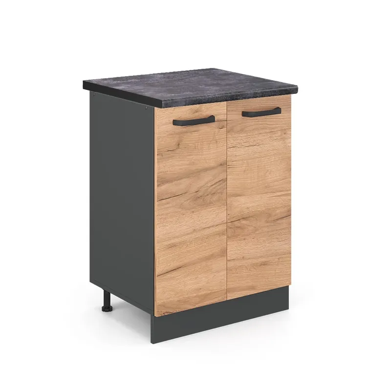 Spodní skříňka kuchyňské linky R-Line Zlatý mocný dub 60 cm , PD Antracit Vicco Přímo Od Výrobce