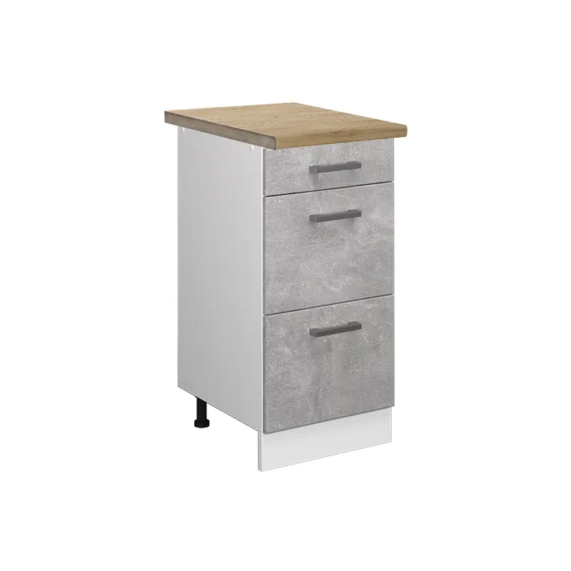 Spodní skříňka kuchyňské linky R-Line Beton 40 cm se zásuvkami, PD Dub Vicco Top Prodej