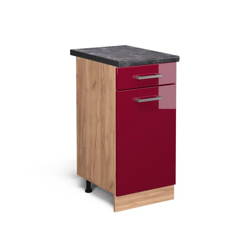 Expresní Doručení Spodní skříňka kuchyňské linky R-Line Červená vysoký lesk 40 cm , PD Antracit Vicco