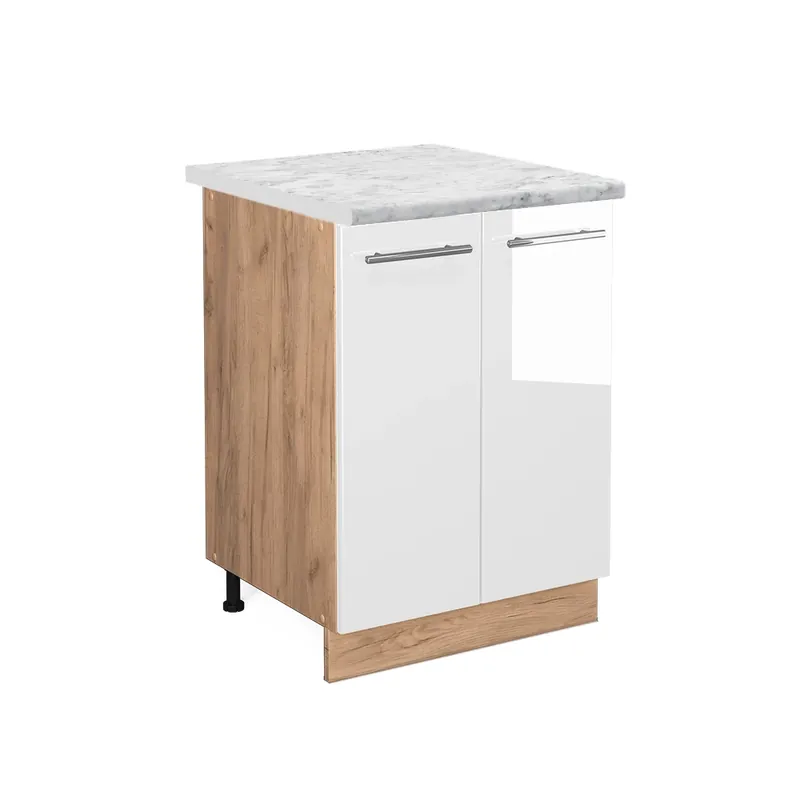 Spodní skříňka kuchyňské linky Fame-Line Bílá vysoký lesk 60 cm , PD Mramor Vicco Nejlepší Cena