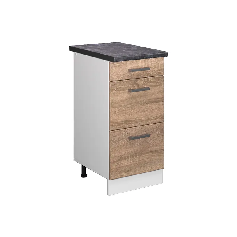 Tovární Cena Spodní skříňka kuchyňské linky R-Line Sonoma 40 cm se zásuvkami, PD Antracit Vicco