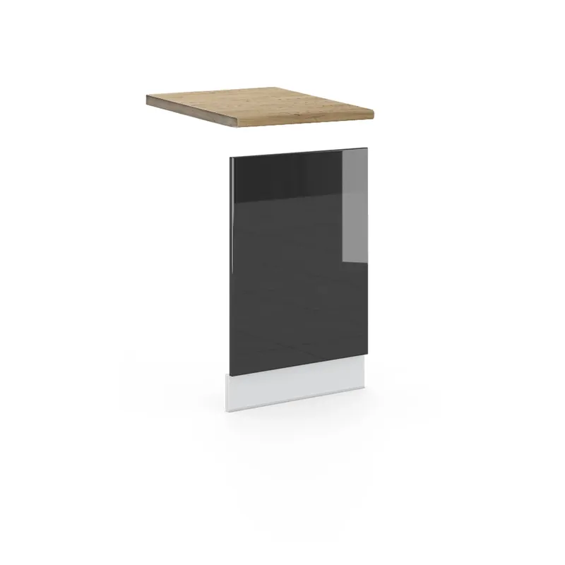 Sezónní Sleva Přední panel Fame-Line Antracitový vysoký lesk 45 cm , PD Dub Vicco