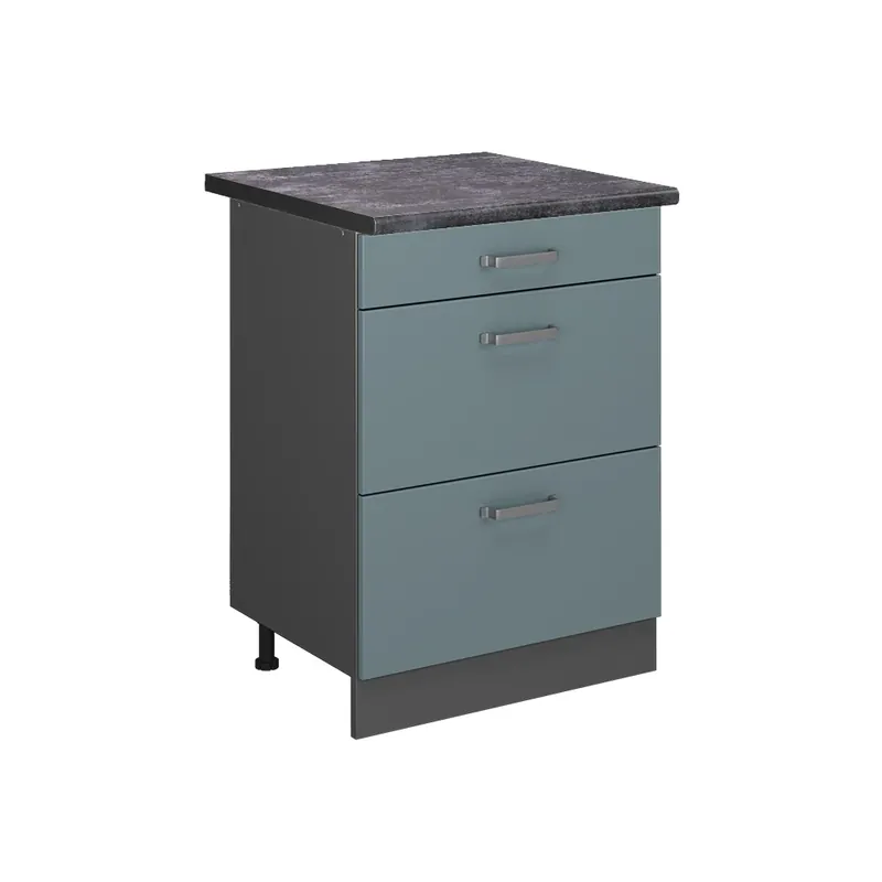 Spodní skříňka kuchyňské linky R-Line Modrošedá 60 cm se zásuvkami, PD Antracit Vicco Expresní Doručení