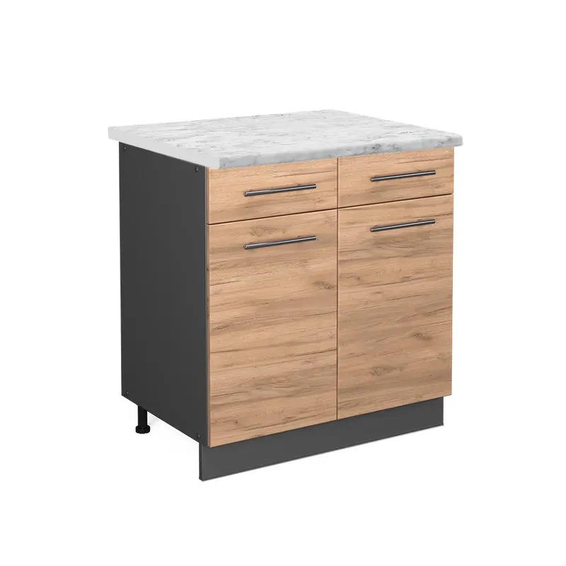 Spodní skříňka kuchyňské linky Fame-Line Zlatý mocný dub 80 cm , PD Mramor Vicco Originální