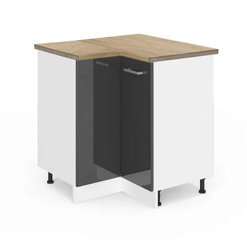Ihned K Objednání Rohová skříňka R-Line Antracitový vysoký lesk 75.6 cm , PD Dub Vicco