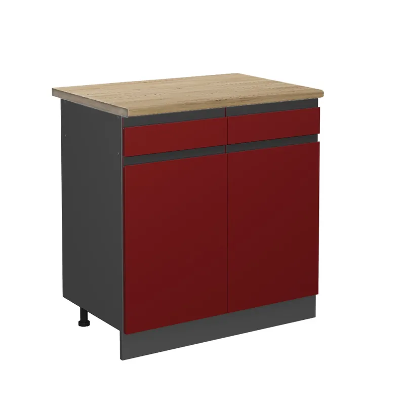 Spodní skříňka kuchyňské linky R-Line Červená 80 cm , PD Dub Vicco Nejlepší Cena