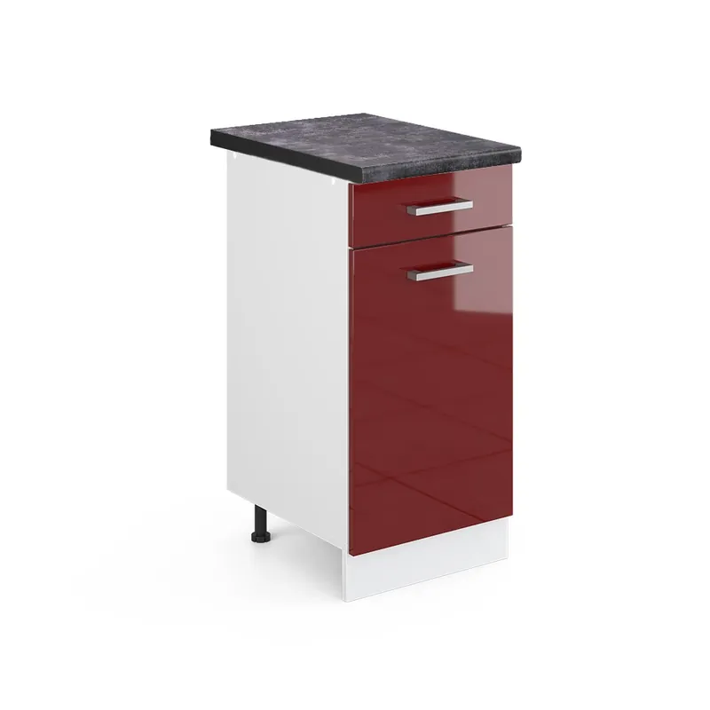Spodní skříňka kuchyňské linky R-Line Červená vysoký lesk 40 cm , PD Antracit Vicco Kup Teď