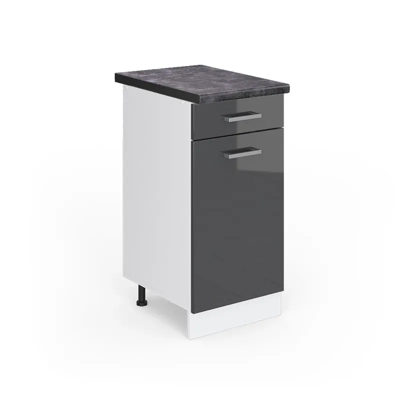 Spodní skříňka kuchyňské linky R-Line Antracitový vysoký lesk 40 cm , PD Antracit Vicco Akční Cena