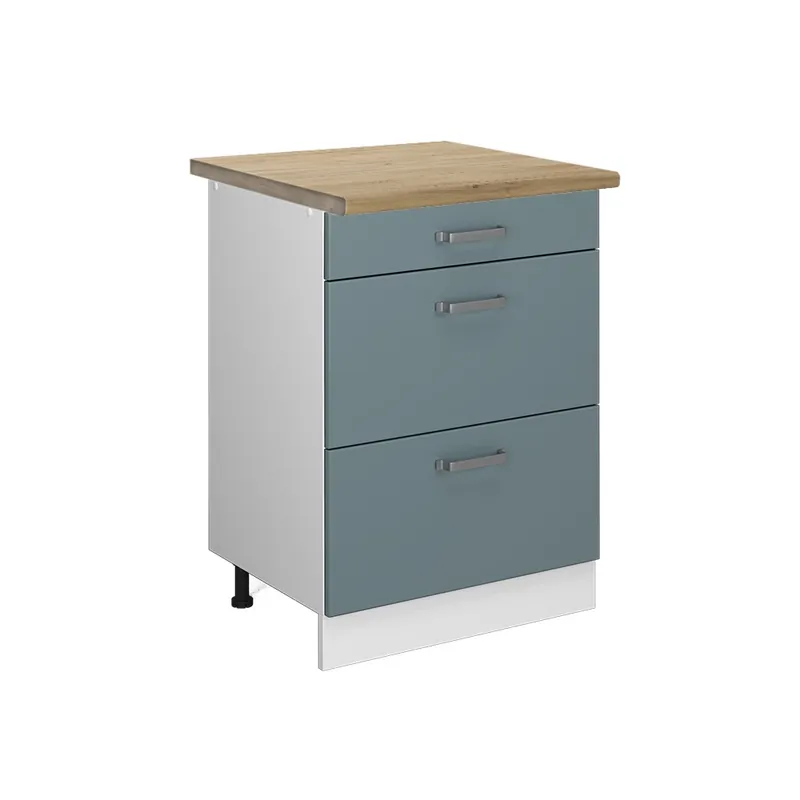 Spodní skříňka kuchyňské linky R-Line Modrošedá 60 cm se zásuvkami, PD Dub Vicco Rychlé Dodání