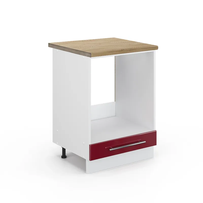Skříňka na vestavěnou troubu Fame-Line Bordó červená vysoký lesk 60 cm , PD Dub Vicco Sleva