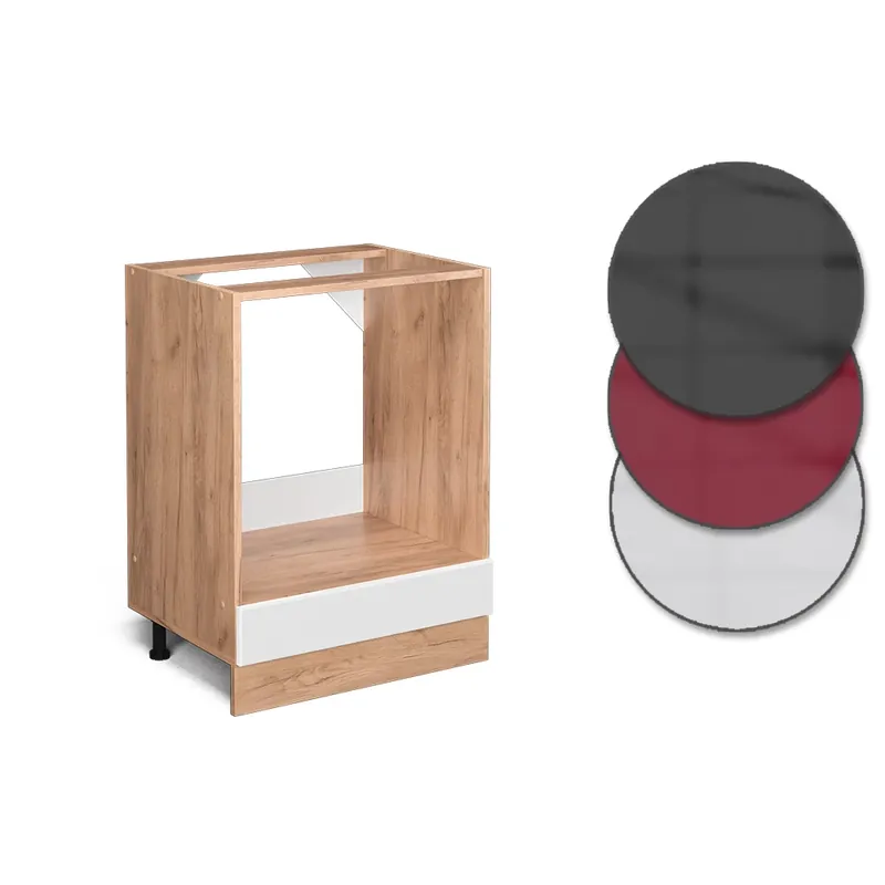 Nejlepší Cena Skříňka na vestavěnou troubu R-Line Bílá vysoký lesk 60 cm , PD Dub Vicco