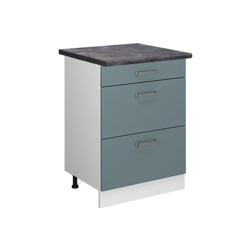 Aktuální Spodní skříňka kuchyňské linky R-Line Modrošedá 60 cm se zásuvkami, PD Antracit Vicco