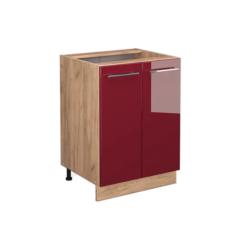 Must-Have Spodní skříňka kuchyňské linky Fame-Line Bordó červená vysoký lesk 60 cm , PD Antracit Vicco