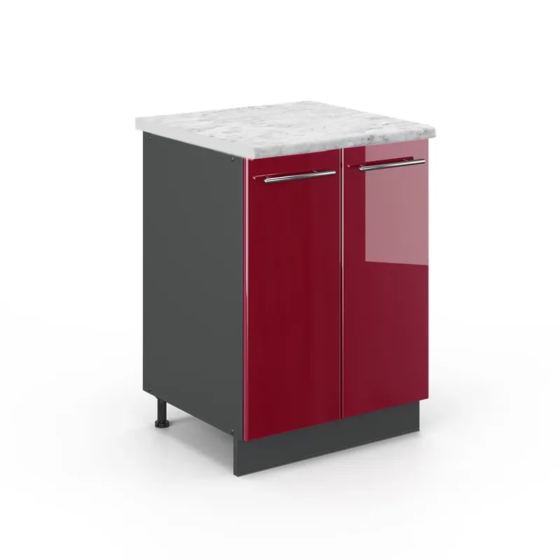 Kup Teď Spodní skříňka kuchyňské linky Fame-Line Bordó červená vysoký lesk 60 cm , PD Mramor Vicco