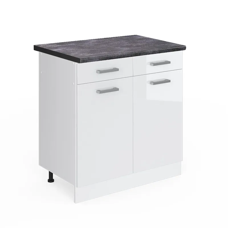 Spodní skříňka kuchyňské linky R-Line Bílá vysoký lesk 80 cm , PD Antracit Vicco Odeslání Ihned