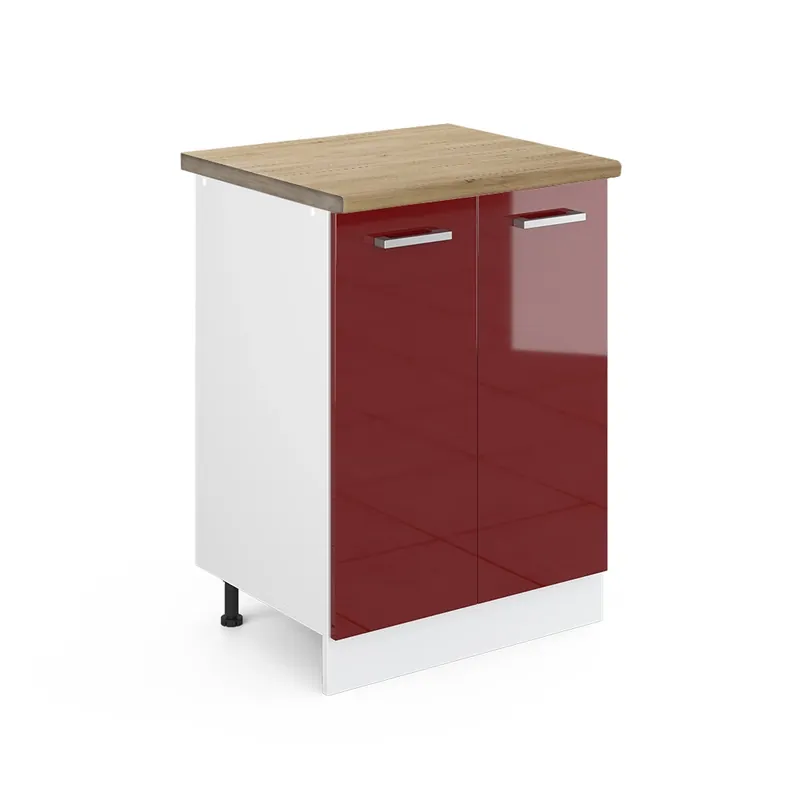 Spodní skříňka kuchyňské linky R-Line Červená vysoký lesk 60 cm , PD Dub Vicco Tovární Cena