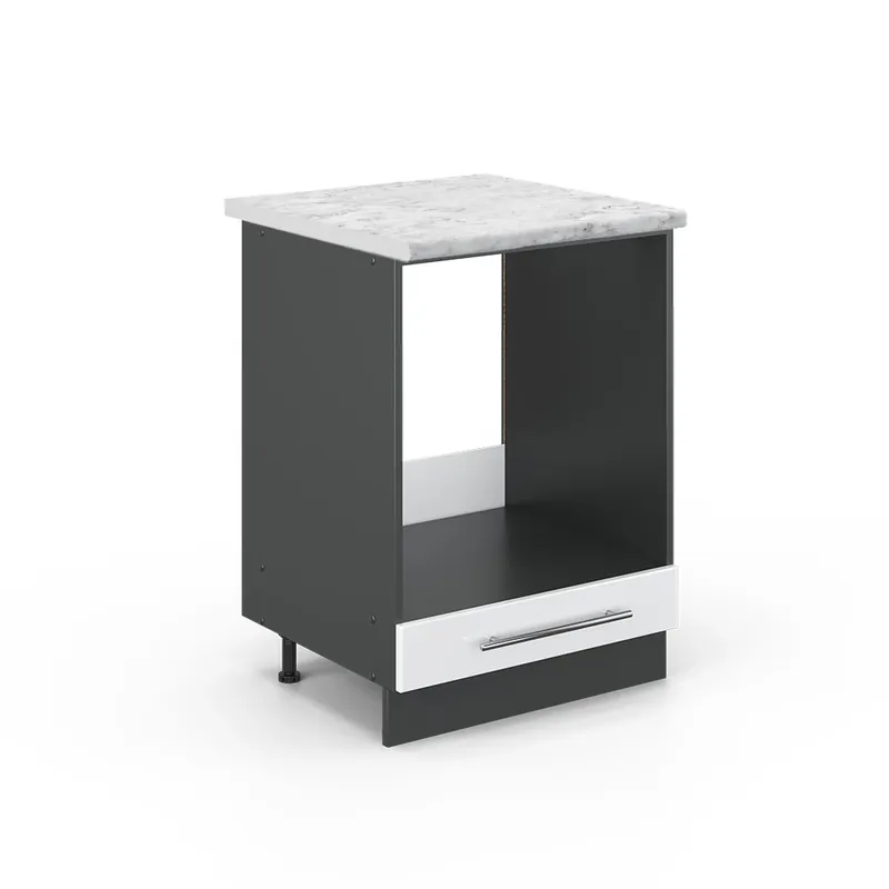 Skříňka na vestavěnou troubu Fame-Line Bílá vysoký lesk 60 cm , PD Mramor Vicco Sleva