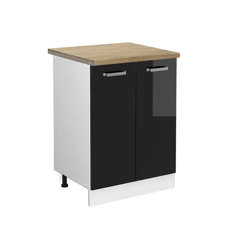 Nakupujte Hned Spodní skříňka kuchyňské linky R-Line Černý vysoký lesk 60 cm , PD Dub Vicco