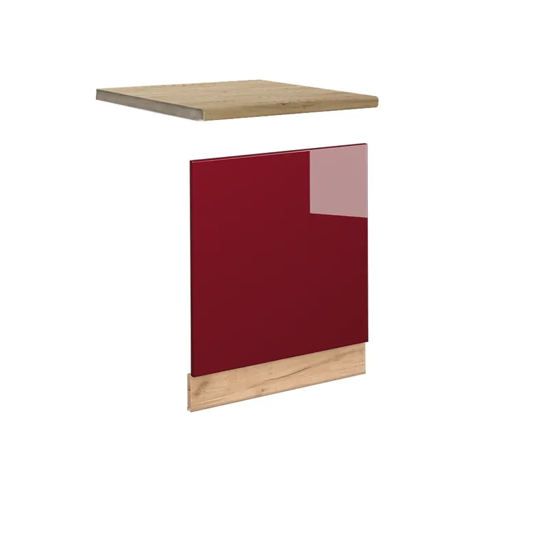 Akční Nabídka Přední panel Fame-Line Bordó červená vysoký lesk 60 cm , PD Dub Vicco