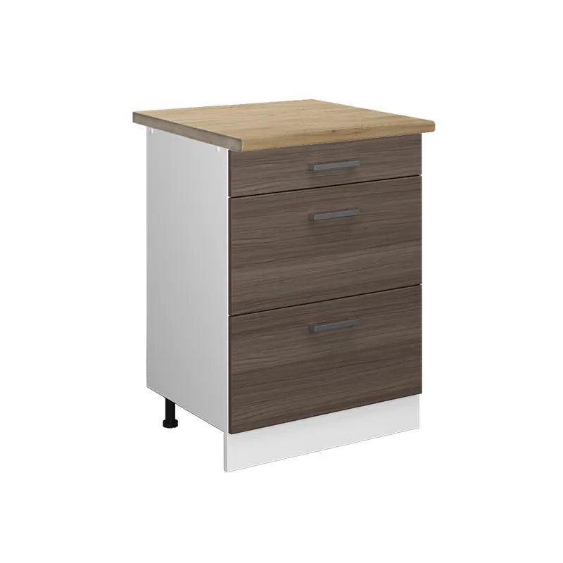 Hit Sezóny Spodní skříňka kuchyňské linky R-Line Ušlechtilá šedá 60 cm se zásuvkami, PD Dub Vicco