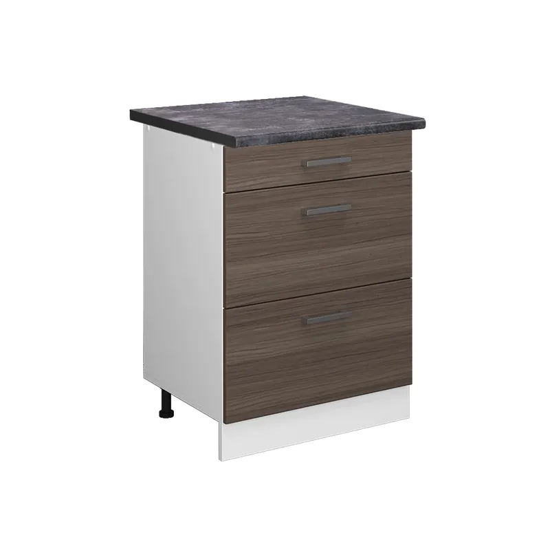 Spodní skříňka kuchyňské linky R-Line Ušlechtilá šedá 60 cm se zásuvkami, PD Antracit Vicco Nízká Cena