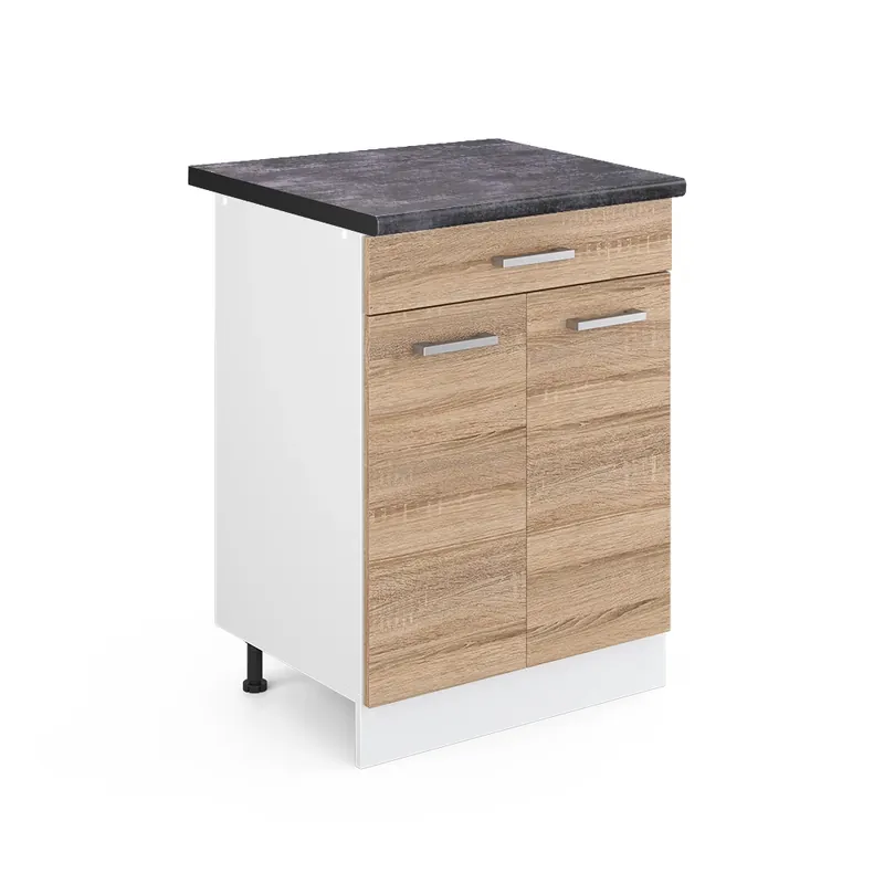 Finální Výprodej Spodní skříňka kuchyňské linky R-Line Sonoma 60 cm se zásuvkou, PD Antracit Vicco
