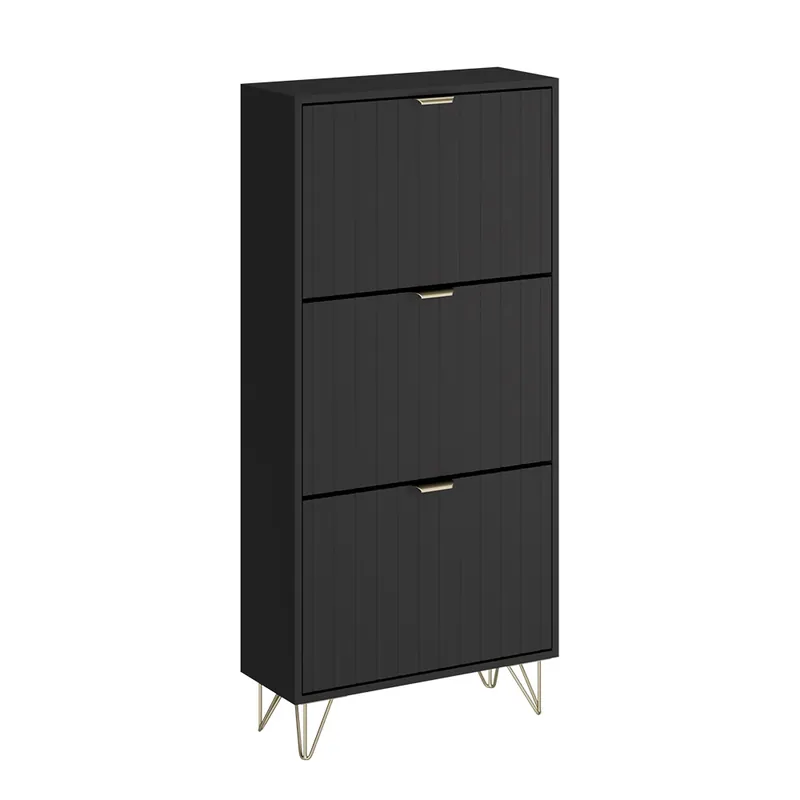 Nakupujte Hned Skříň na boty Helge Černá 60 x 128.5 cm 3 přihrádky Vicco