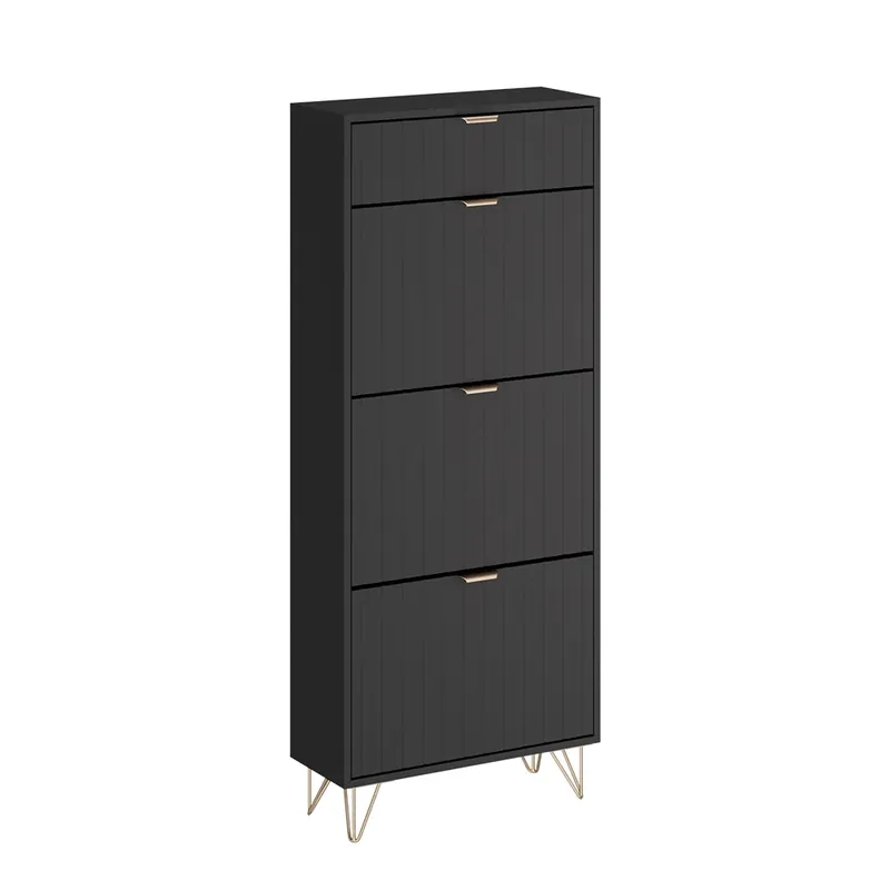 Skříň na boty Helge Černá 60 x 145 cm 3 přihrádky Vicco Horká Nabídka