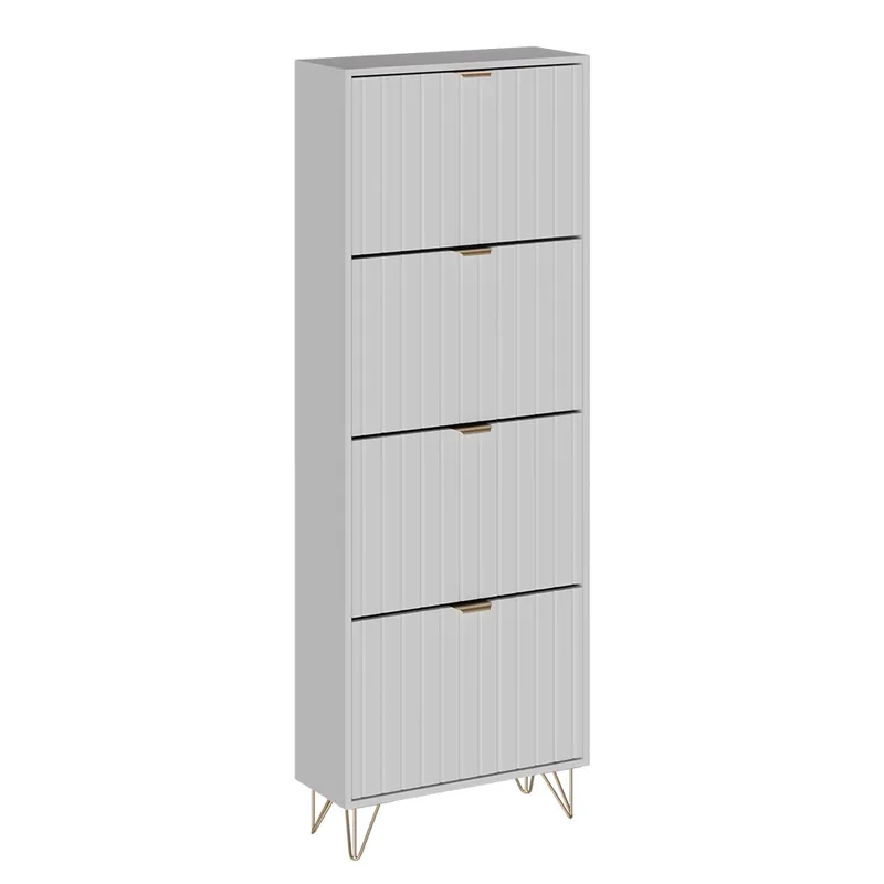 Skříň na boty Helge Bílá 60 x 166.7 cm 4 přihrádky Vicco Must-Have