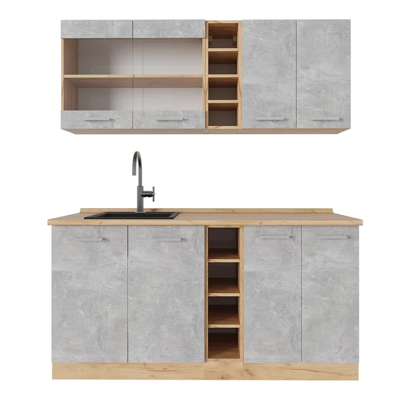 Aktuální Jednotková kuchyně R-Line Beton/zlatý dub 160 cm , PD Dub Vicco