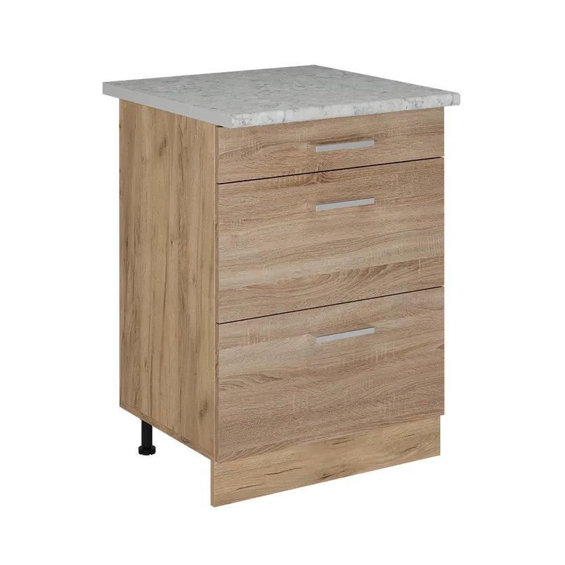 Spodní skříňka kuchyňské linky R-Line Sonoma 60 cm se zásuvkami, AP mramor Vicco Cenová Bomba