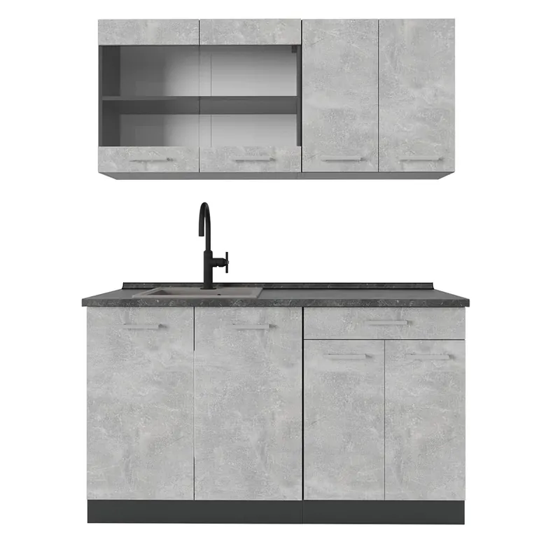 Přímo Od Výrobce Jednotková kuchyně R-Line Beton/antracit 140 cm , PD Antracit Vicco