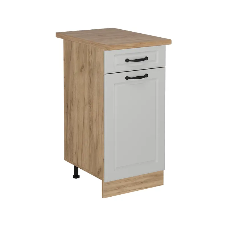 Časově Omezené Spodní skříňka kuchyňské linky R-Line Bílý venkovský dům 40 cm , PD Dub Vicco