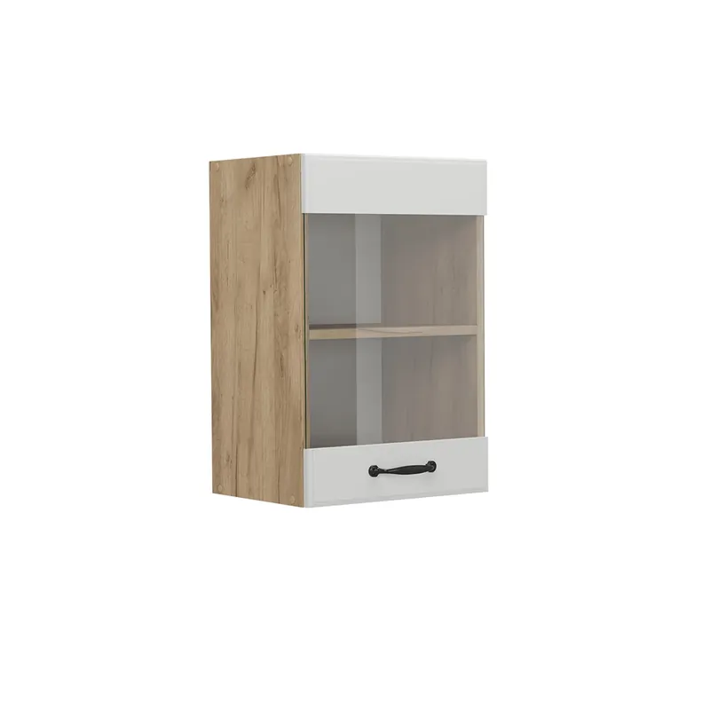 Sleva Skleněná kuchyňská skříňka R-Line Bílý venkovský dům 40 cm Vicco