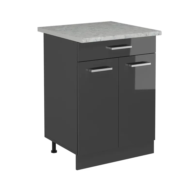 Nízká Cena Spodní skříňka kuchyňské linky R-Line Antracitový vysoký lesk 60 cm PD Mramor Vicco