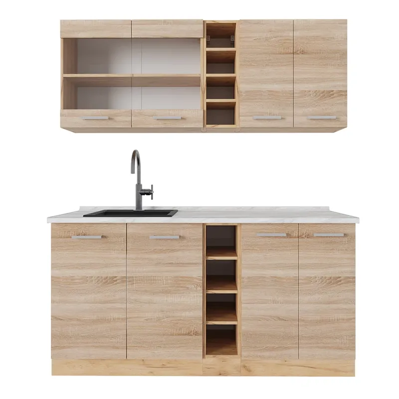 Jednotková kuchyně R-Line Dub Sonoma/Goldkraft 160 cm , PD Mramor Vicco Odeslání Ihned