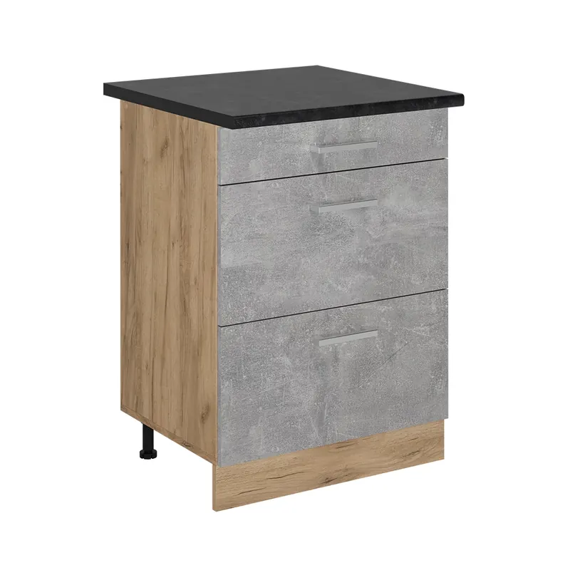 Spodní skříňka kuchyňské linky R-Line Beton 60 cm se zásuvkami, PD Antracit Vicco Akční Cena