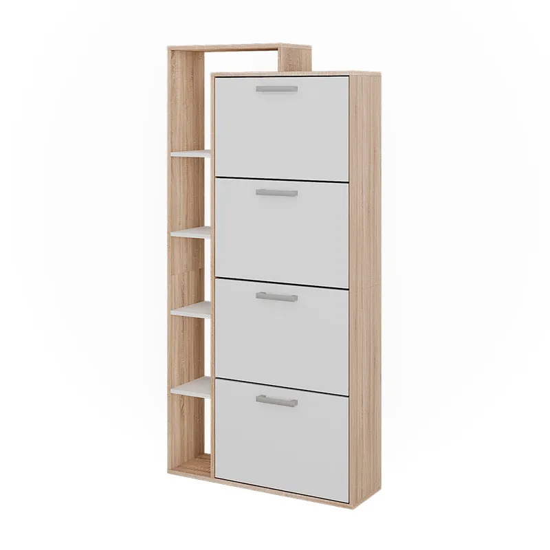 Koupit Online Výklopník na boty Orlando Bílá/Sonoma 80 x 166.1 cm se 4 přihrádkami Vicco