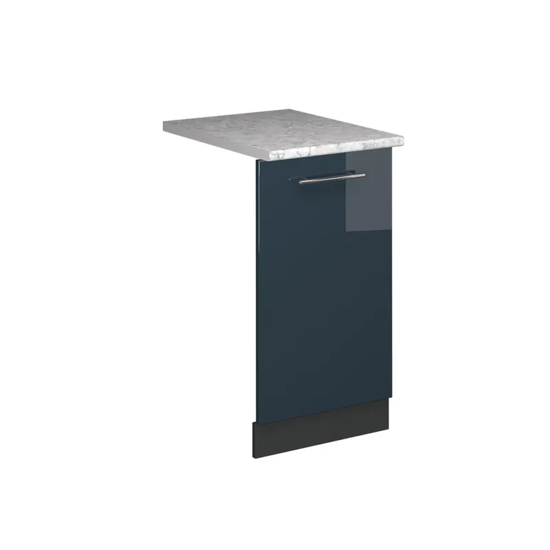 Značkový Čelní panel myčky Fame-Line Tmavě modrá s vysokým leskem 45 cm s pracovní deskou Vicco