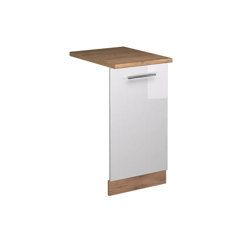Rychlé Dodání Čelní panel myčky Fame-Line Bílá vysoký lesk 45 cm , PD Dub Vicco