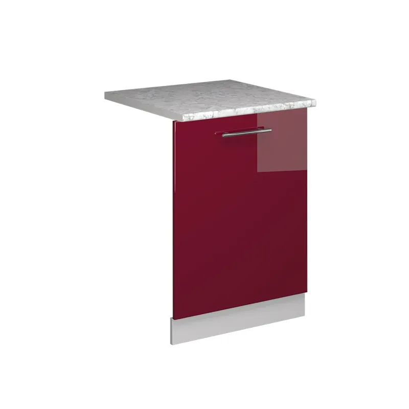 Nejprodávanější Čelní panel myčky Fame-Line Bordó červená vysoký lesk 60 cm s pracovní deskou Vicco